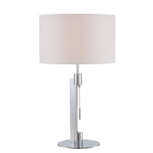 Lite Source Catriona 1 Light Table Lamp Chrome White Fabric Shade Ls-22735 - All