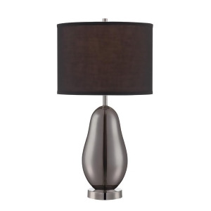 Lite Source Ovadia 1 Lt Table Lamp Smoked Chrome Glass Black Fabric Ls-22893 - All