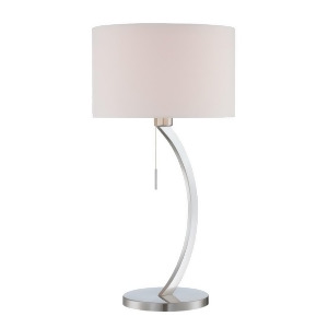 Lite Source Lilith 1 Light Table Lamp Satin Chrome White Fabric Ls-22733 - All