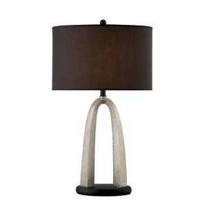 Lite Source Bambina 1 Light Table Lamp Silver Black W Fabric Lsf-21873 - All