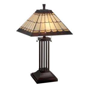 Lite Source Arty 2 Light Table Lamp Dark Bronze Tiffany Shade Ls-22260 - All