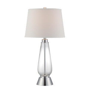 Lite Source Danya 1 Lt Table Lamp Pol. Steel Glass White Fabric Lsf-22546 - All