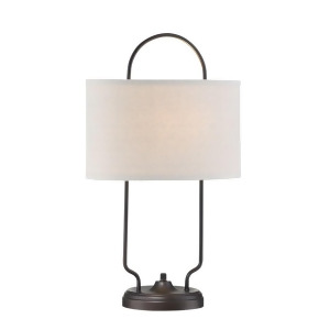 Lite Source Baldwin 1 Light Table Lamp Dark Bronze Linen Fabric Ls-22705 - All