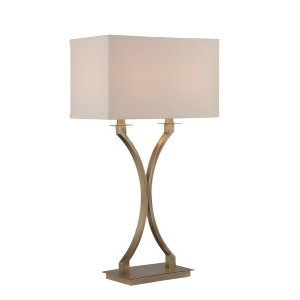 Lite Source Cruzito 2 Light Table Lamp Aged Bronze Off-White Fabric Ls-22615 - All