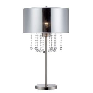 Lite Source Riviera 1 Light Table Lamp Polished Steel Silver Mylar Ls-22285 - All