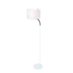 Lite Source Gillian 1 Light Floor Lamp White White Fabric Shade Ls-82623 - All