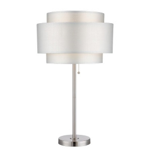 Lite Source Sebille 1 Light Table Lamp Polished Steel Silver Paper Ls-22305 - All