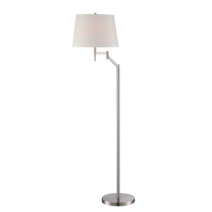Lite Source Eveleen 1 Light Floor Lamp Polished Steel White Fabric Ls-82138 - All