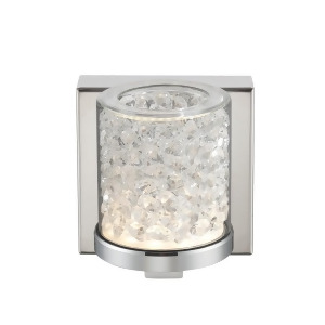 Lite Source Kristen 1 Lt Led Wall Lamp Chrome Glass Shade Crystals Ls-16581 - All