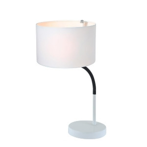 Lite Source Gillian 1 Light Table Lamp White White Fabric Shade Ls-22623 - All