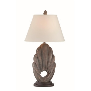 Lite Source Neolani 1 Lt Table Lamp Dark Walnut Finished Off-White Ls-22418 - All