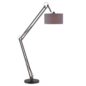 Lite Source Kailano 1 Light Floor Lamp Black Gray Fabric Shade Ls-82844blk - All
