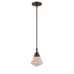 Lite Source Towne 1 Light Pendant Antique Copper Frost Glass Shade Ls-18741 - All