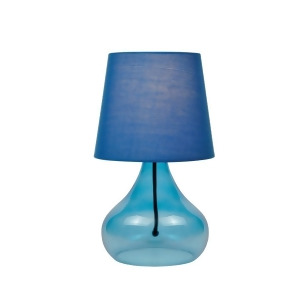 Lite Source Jamie 1 Light Table Lamp Blue Glass Body Blue Fabric Ls-22960blu - All