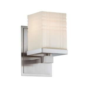 Lite Source Benicio 1 Light Wall Lamp Polished Steel Frost Glass Ls-16341 - All