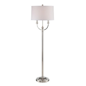 Lite Source Camila 1 Light Floor Lamp Polished Steel Linen Fabric Ls-82788 - All
