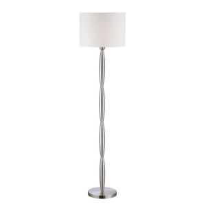 Lite Source Cira 1 Light Floor Lamp Polished Steel White Fabric Ls-82336 - All