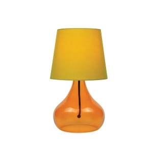 Lite Source Jamie 1 Light Table Lamp Orange Glass Orange Fabric Ls-22960orn - All