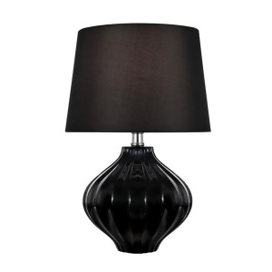 Lite Source Gordana 1 Lt Table Lamp Black Ceramic Black Fabric Ls-22314blk - All