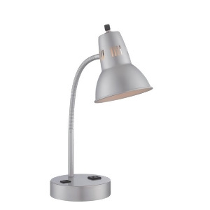 Lite Source Pagan 1 Lt Desk Lamp Silver W.Outlet/Charging Ls-22780silv - All