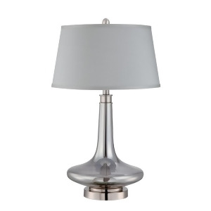 Lite Source Kelston 1 Light Table Lamp Polished Steel Glass Fabric Ls-22576 - All