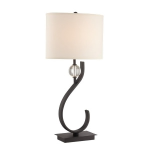 Lite Source Lelia 1 Light Table Lamp Black White Fabric Shade Ls-22900 - All