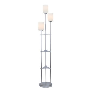 Lite Source Bess 3 Light Floor Lamp Brushed Nickel Frost Glass Lsf-80700bn - All