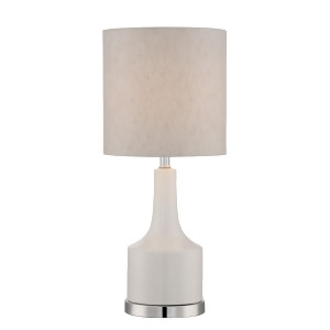 Lite Source Ruana 1 Light Table Lamp White Linen Fabric Shade Ls-22944 - All