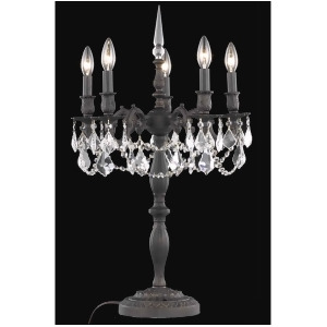 Elegant 9205 Rosalia 5-Lt 18 Royal Cut Table Lamp Bronze/Clear 9205Tl18db-rc - All