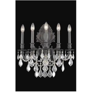Elegant 9605 Monarch 5 Light 21' Crystal Sconce Bronze/Clear 9605W21db-ss - All