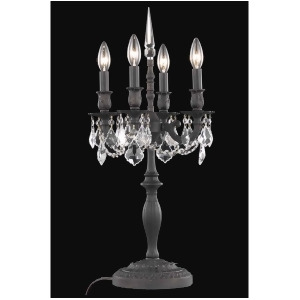 Elegant 9204 Rosalia 4 Light 12' Crystal Table Lamp Bronze 9204Tl12db-ss - All