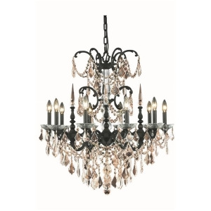 Elegant 9710 Athena 10-Lt 30 Spectra Chandelier Bronze/Smoke 9710D30db-gt-ss - All