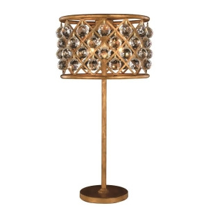 Elegant Madison 3-Lt 15.5 Royal Table Lamp Golden Iron/Clear 1206Tl15gi-rc - All