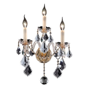 Elegant 7831 Alexandria 3 Light 13' Crystal Sconce Gold/Clear 7831W3g-ss - All
