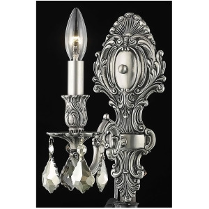 Elegant 9601 Monarch 1 Light 5' Crystal Sconce Pewter/Smoke 9601W5pw-gt-ss - All