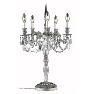 Elegant 9205 Rosalia 5 Light 18' Crystal Table Lamp Pewter 9205Tl18pw-ss - All