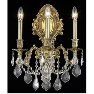 Elegant 9603 Monarch 3 Light 14' Crystal Sconce Gold/Clear 9603W14fg-ss - All