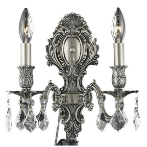 Elegant 9602 Monarch 2 Light 10' Crystal Sconce Pewter/Clear 9602W10pw-ss - All