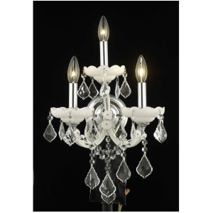 Elegant 2800 M Theresa 3 Light 12 Royal Cut Sconce White/Clear 2800W3wh-rc - All