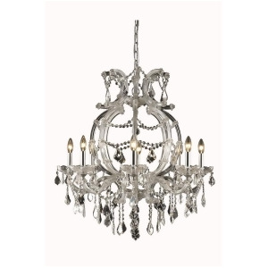 Elegant 2800 M Theresa 8-Lt 28.5 Royal Chandelier Chrome/Clear 2800D28c-rc - All