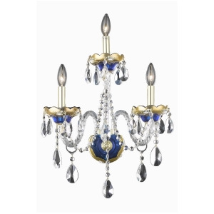 Elegant 7810 Alexandria 3 Light 16 Spectra Sconce Blue/Clear 7810W3be-sa - All