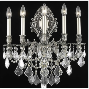 Elegant 9605 Monarch 5 Light 21' Crystal Sconce Pewter/Clear 9605W21pw-ss - All