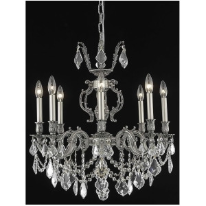Elegant 9508 Marseille 8-Lt 24' Crystal Chandelier Pewter/Clear-9508D24PW-SS - All