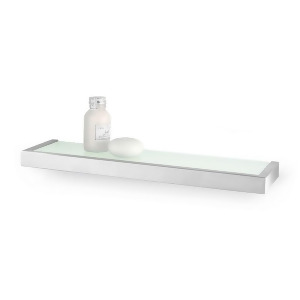Zack Linea Bathroom Shelf Satin Glass 17.72 In Stainless Steel 40384 - All