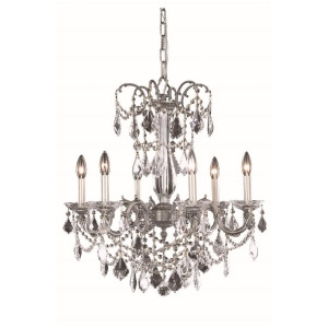 Elegant 9706 Athena 6-Lt 23' Crystal Chandelier Pewter/Clear 9706D23pw-ss - All