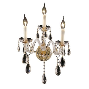 Elegant 7829 Alexandria 3 Light 13 Spectra Sconce Gold/Clear 7829W3g-sa - All