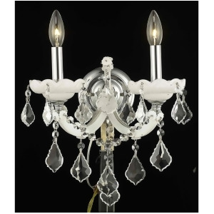 Elegant 2800 M Theresa 2 Light 12' Crystal Sconce White/Clear 2800W2wh-ss - All