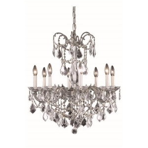 Elegant 9708 Athena 8-Lt 24' Crystal Chandelier Pewter/Clear 9708D24pw-ss - All
