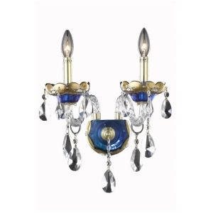 Elegant 7810 Alexandria 2 Light 12' Crystal Sconce Blue/Clear 7810W2be-ss - All