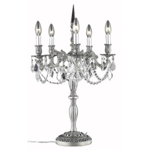 Elegant 9205 Rosalia 5 Light 18 Table Lamp Pewter/Clear 9205Tl18pw-ec - All